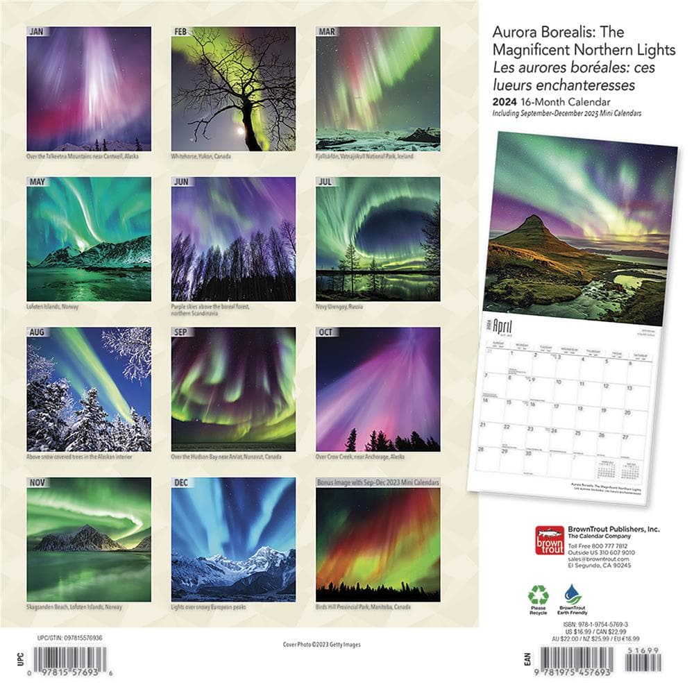 Aurora Borealis 2024 Bilingual Wall Calendar  product image