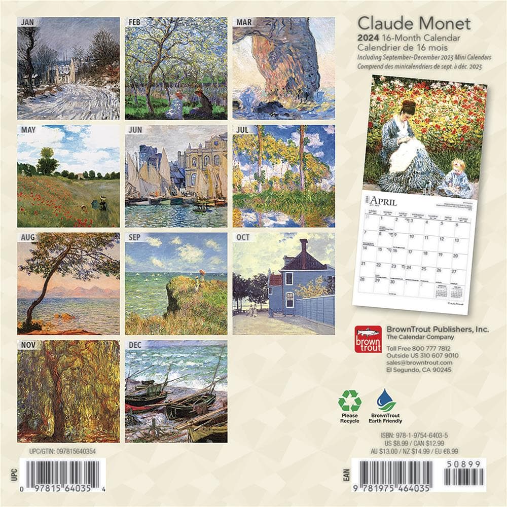 Claude Monet 2024 Bilingual Mini Calendar  product image