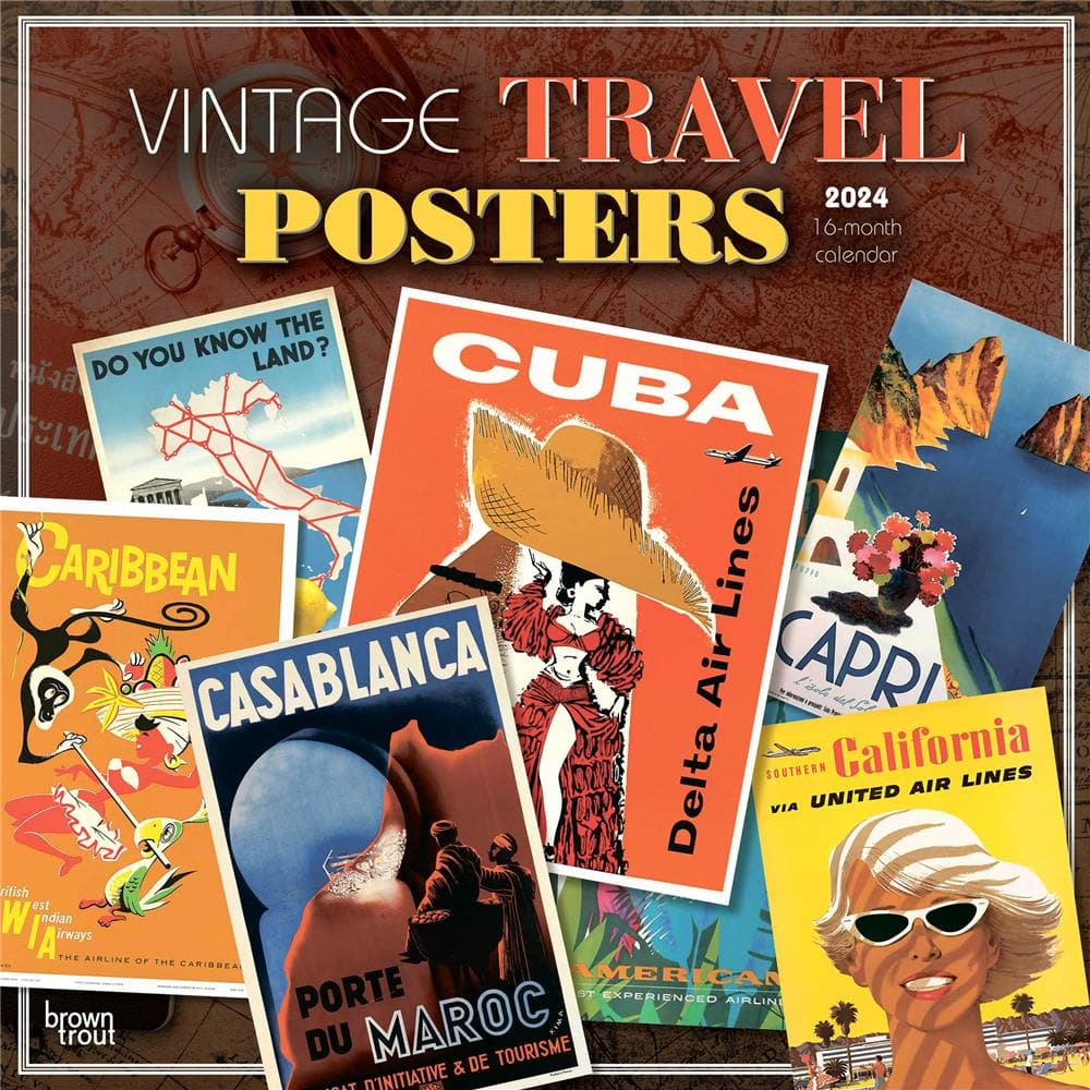 Vintage Travel Posters 2024 Wall Calendar  product image