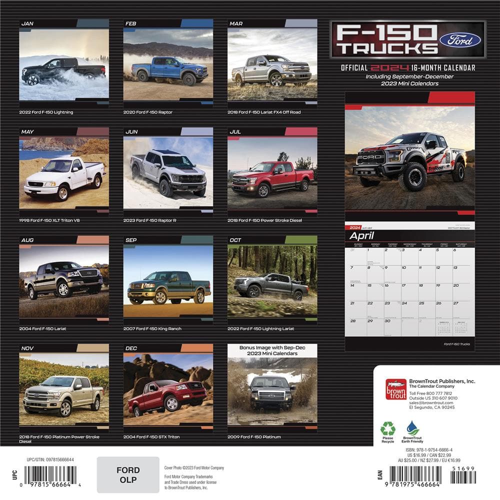 Ford F150 Trucks 2024 Wall Calendar product image