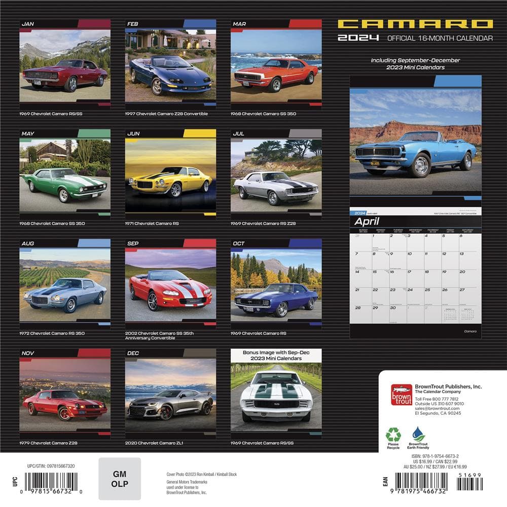 Camaro 2024 Wall Calendar product image