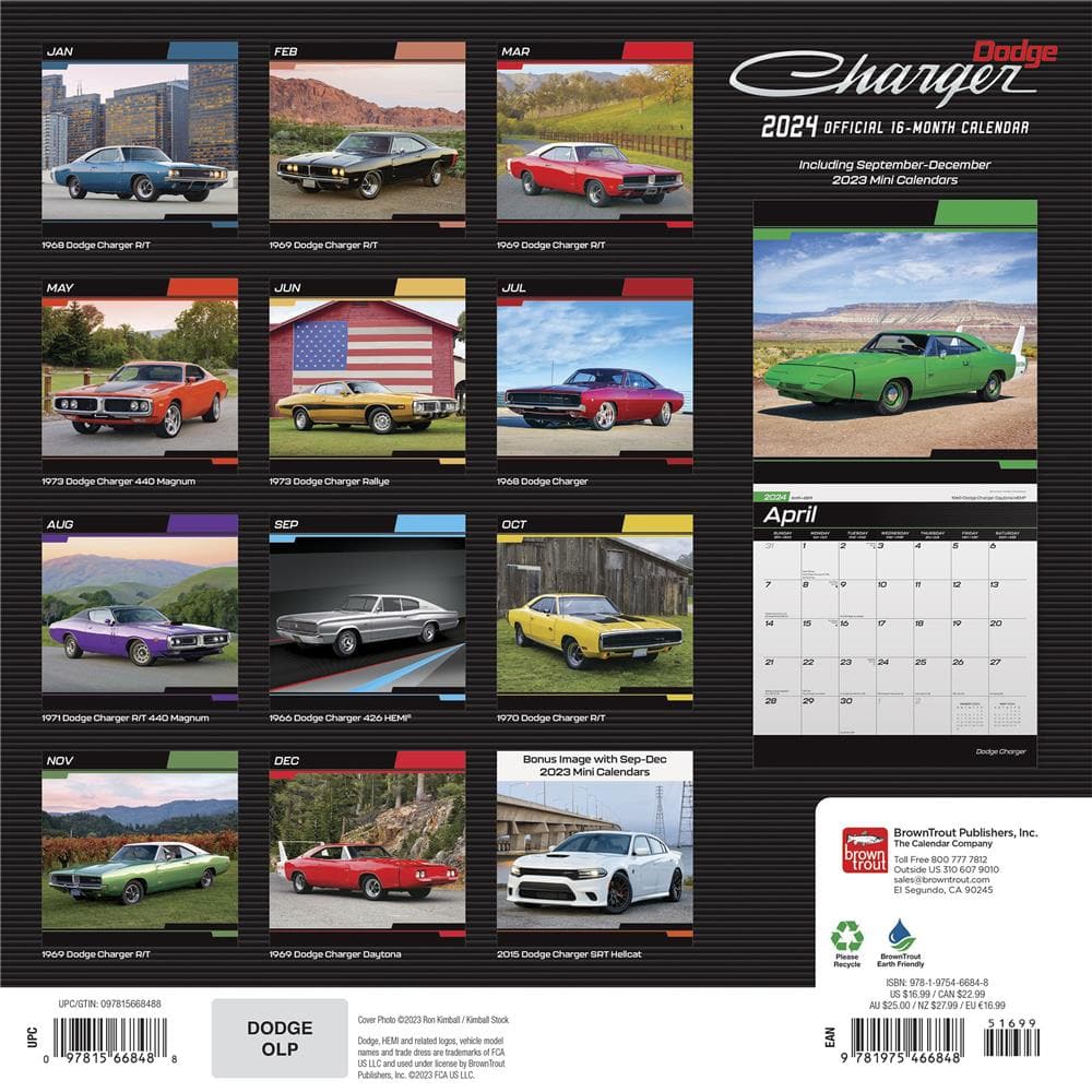 Dodge Charger 2024 Wall Calendar product image