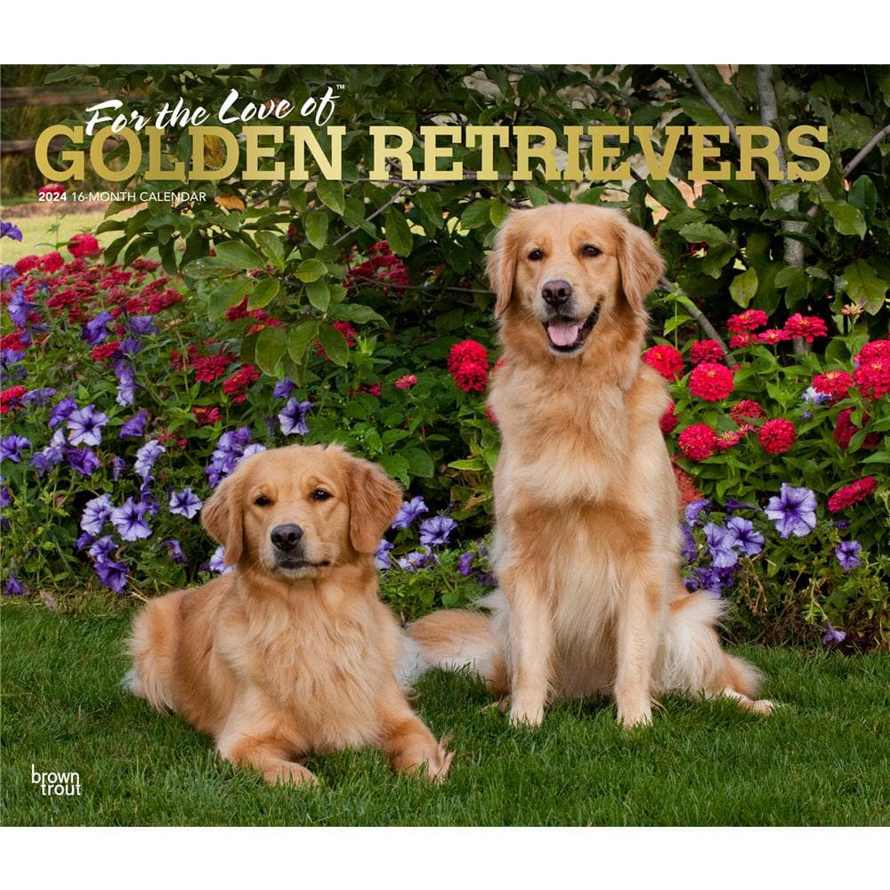 Golden Retrievers - For the Love of 2024 Deluxe Wall Calendar product Image