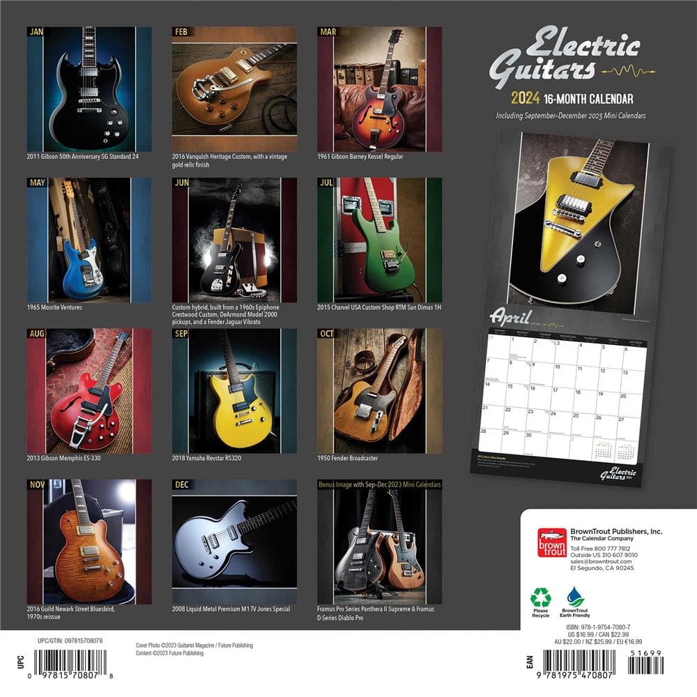 Electric Guitars 2024 Wall Calendar product image