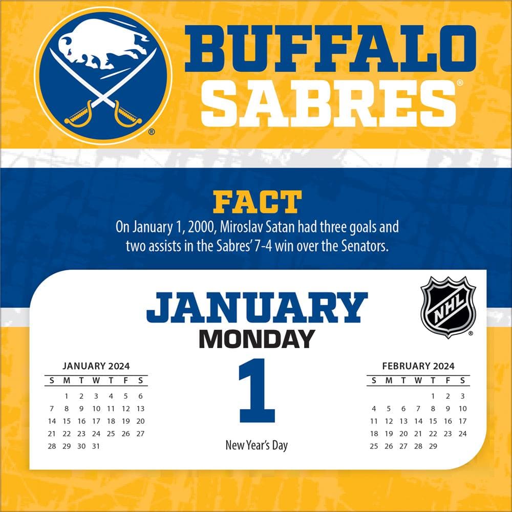 NHL Buffalo Sabres 2024 Box Calendar  product image