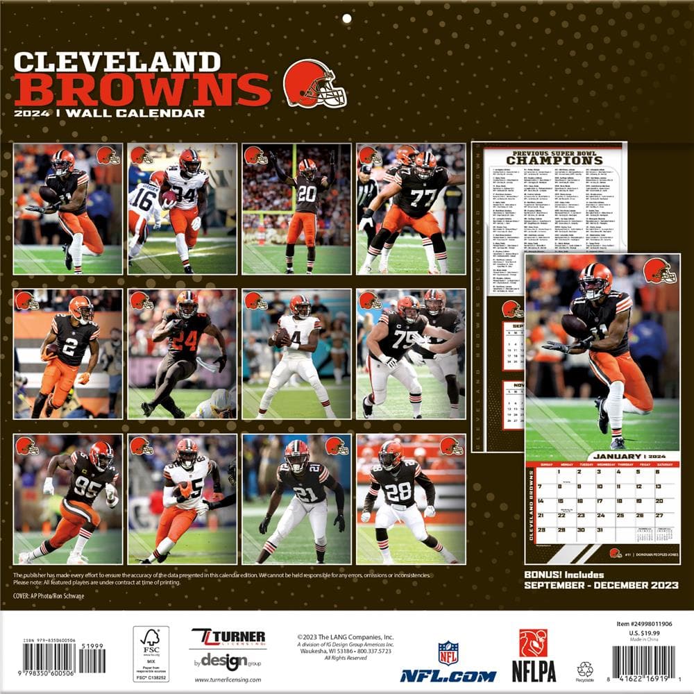 NFL Cleveland Browns 2024 Wall Calendar  product image