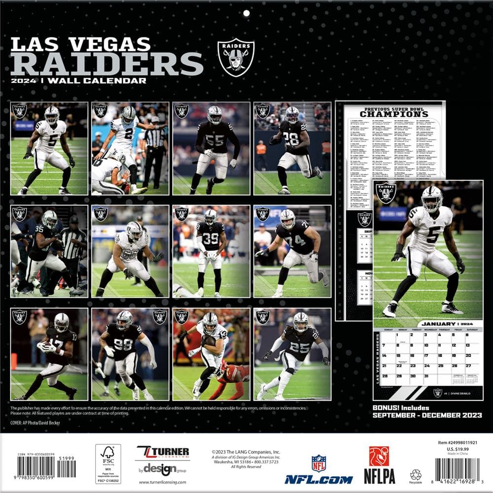 NFL Las Vegas Raiders 2024 Wall Calendar product image