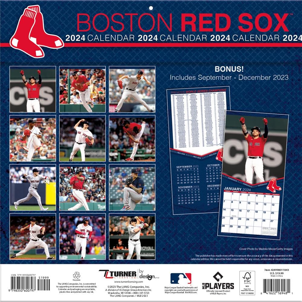 MLB Boston Red Sox 2024 Wall Calendar product image
