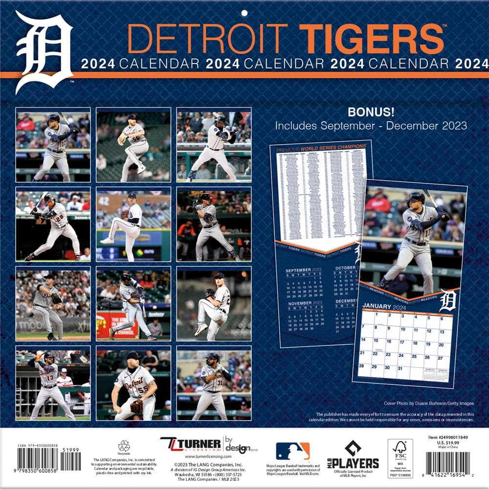 MLB Detroit Tigers 2024 Wall Calendar  product image