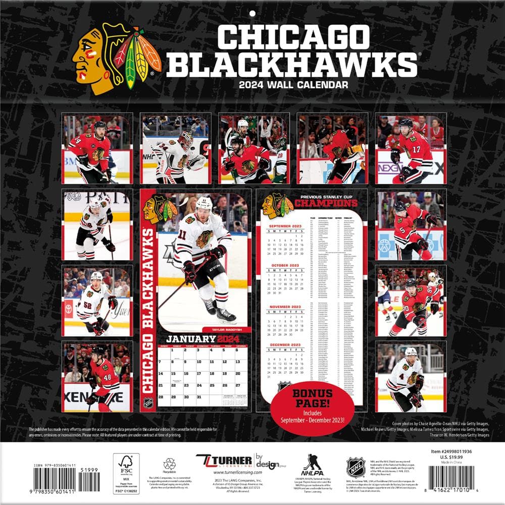 NHL Chicago Blackhawks 2024 Wall Calendar product image