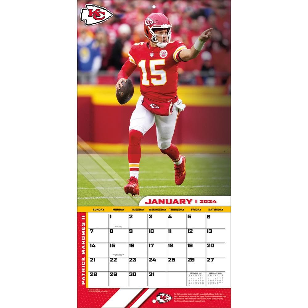 NFL Patrick Mahomes Kansas City Chiefs 2024 Wall Calendar product image