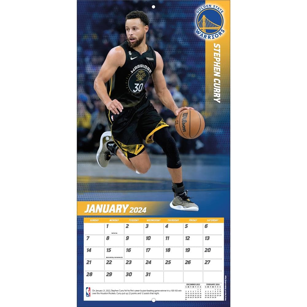 NBA Stephen Curry Golden State Warriors 2024 Wall Calendar product image