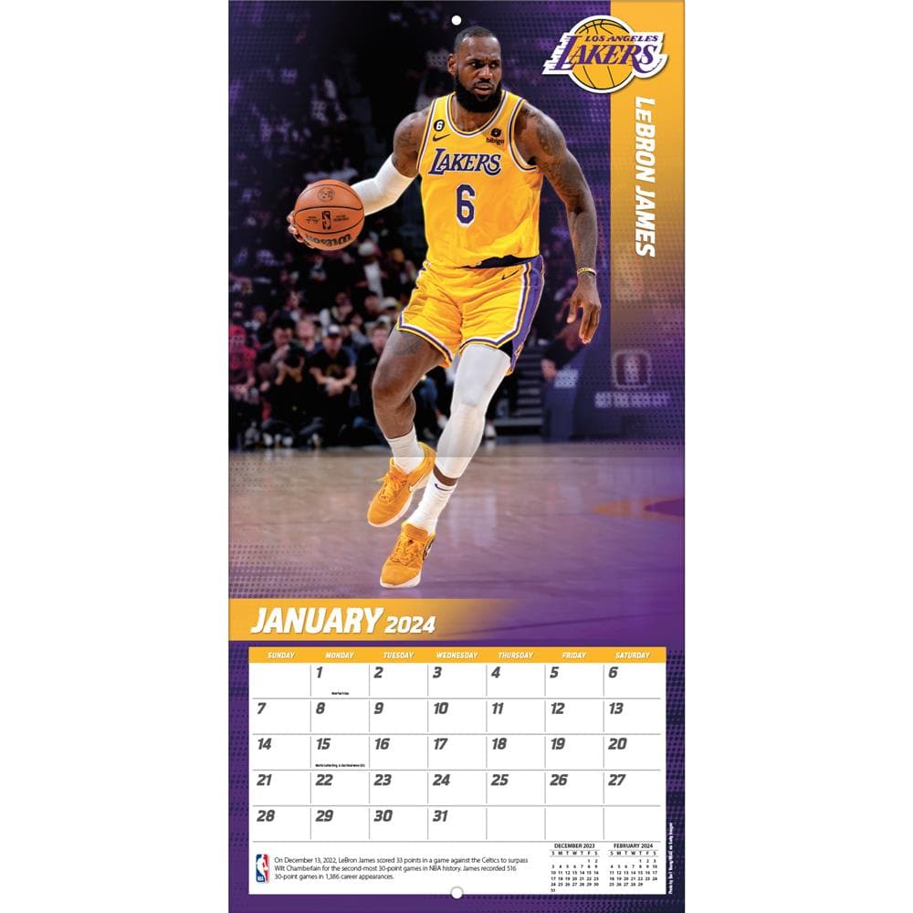 NBA Lebron James Los Angeles Lakers 2024 Wall Calendar product image