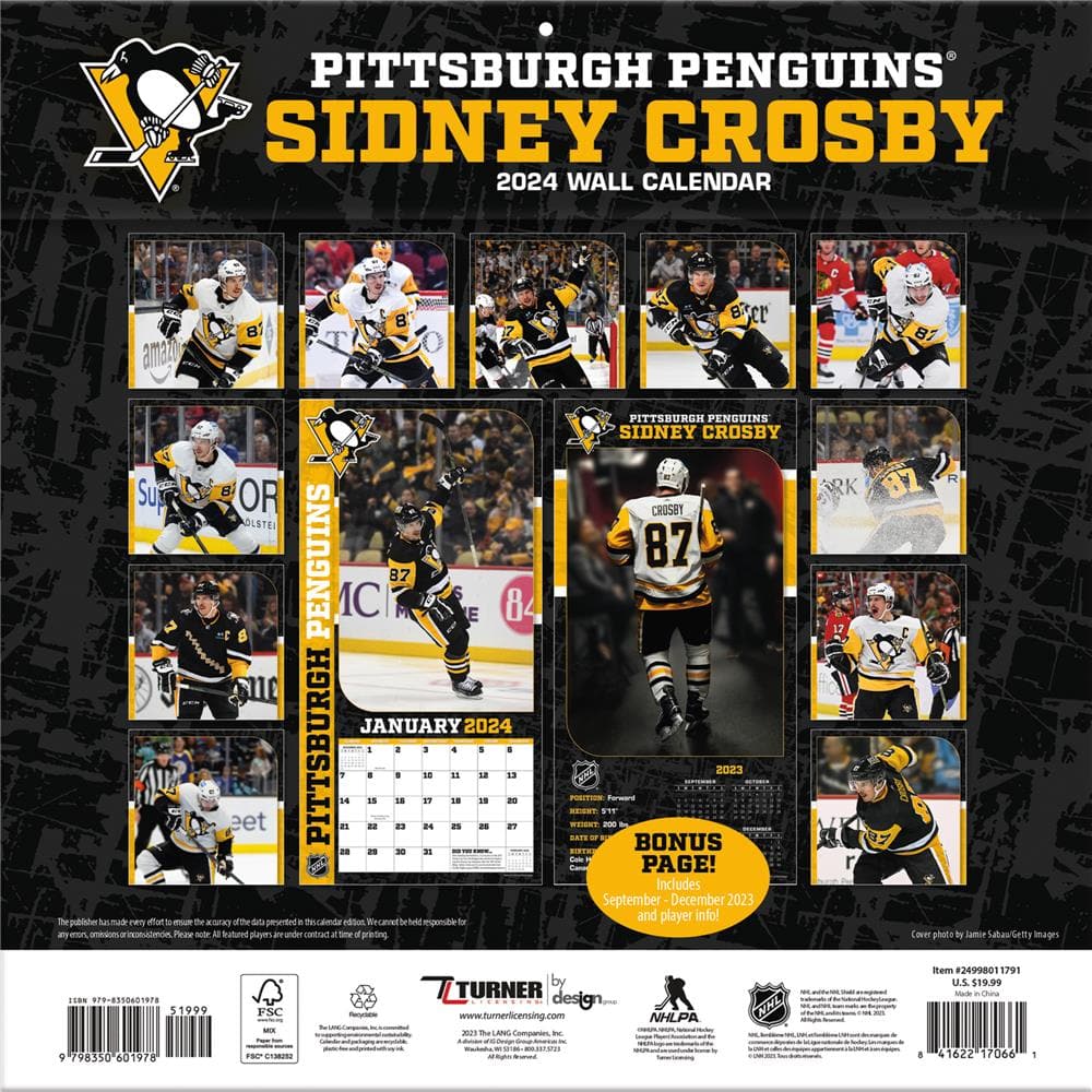 NHL Sidney Crosby Pittsburgh Penguins 2024 Wall Calendar product image