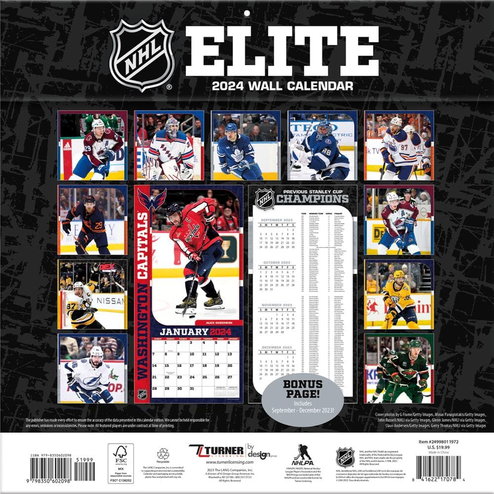 NHL Elite 2024 Wall Calendar product image