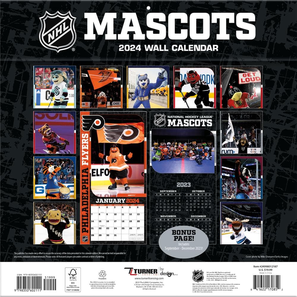 NHL Mascot 2024 Wall Calendar product image