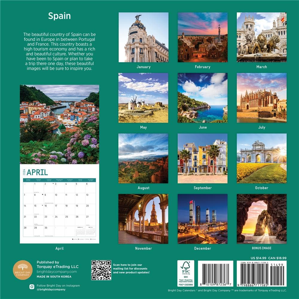 Spain 2024 Wall Calendar product image