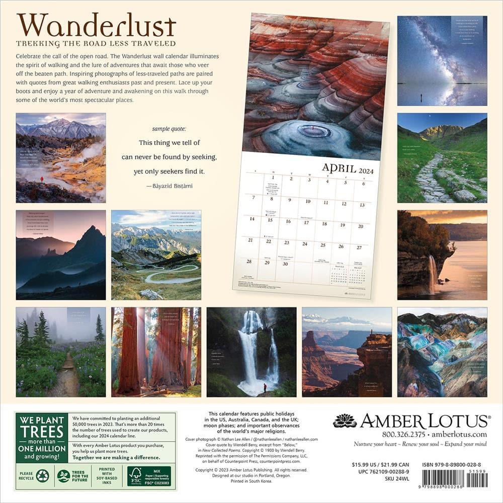 Wanderlust 2024 Wall Calendar product image