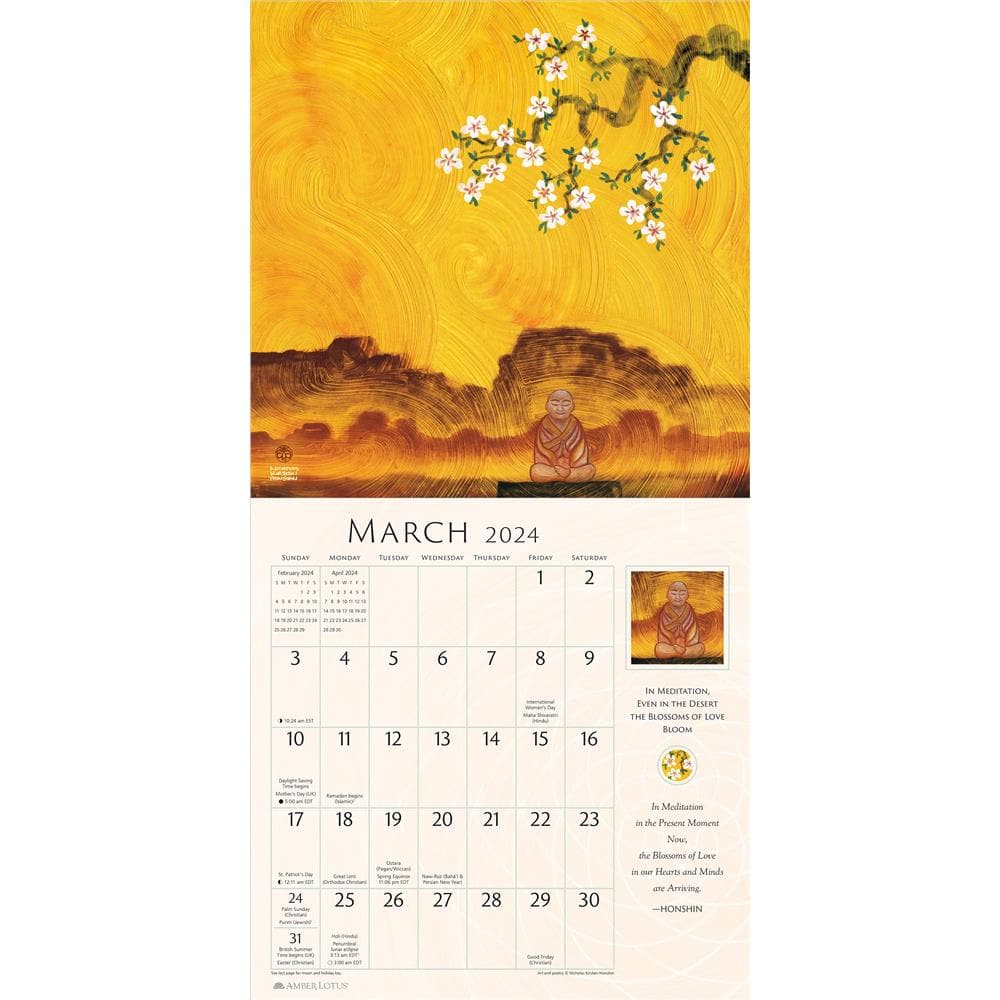 Meditations and Healing Art 2024 Wall Calendar product image