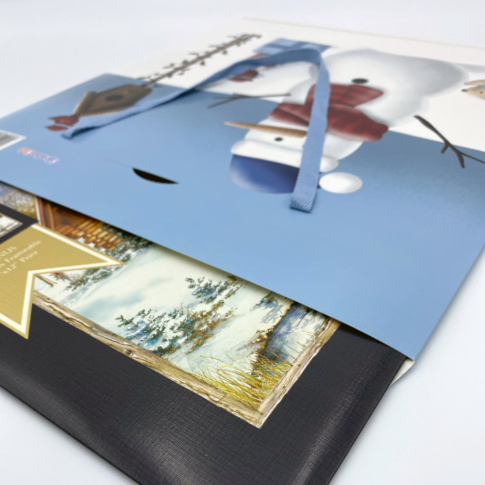 Open Snowman Large Gift Bag Wrap with Handle